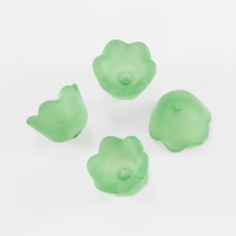 Намистини Акрил Матові, Прозорі, Квітка, Колір: Зелений, Розмір: 10х6мм, Отвір 1.5мм, близько 95шт / 25г, (УТ100014329)