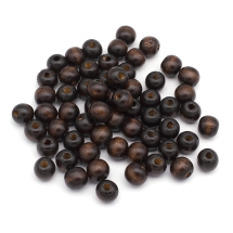 Бусины Деревянные Окрашенные, Круглые, Цвет: Коричневый, Размер: 14х13мм, Отв-тие: 4мм, около 58шт/50г, (УТ100012835)