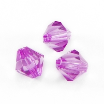 Бусины Акрил Кристалл Биконус, Прозрачные Граненые, Цвет: Сливовый, Размер: 10мм, Отверстие 1.5мм, около 50шт/25г, (УТ100014408)