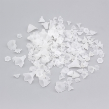 Бусины Акрил Матовые, Прозрачные, Цветок Микс, Цвет: Бесцветный, Размер: 8-35x5-40x7-15мм, Отверстие 1-2.5мм, около 95шт/50г, (УТ100014411)