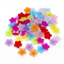 Бусины Акрил Матовые, Прозрачные, Цветок, Цвет: Микс, Размер: 18x17.5x4.5мм, Отверстие 1.5мм, около 65шт/25г, (УТ100014428)