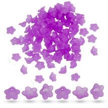 Бусины Акрил Матовые, Прозрачные, Цветок, Цвет: Фиолетовый, Размер: 13x7мм, Отверстие 1мм, около 90шт/25г, (УТ100014430)