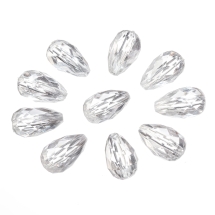 Бусины Акриловые Граненые, Капля, Цвет: Бесцветный, Размер: 17x11мм, Отверстие 2мм, около 40шт/50г, (УТ100014432)