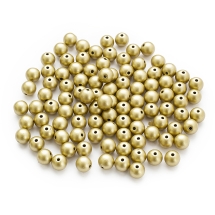 Бусины Акриловые Лакированные, Матовые, Круглые, Цвет: Золото, Диаметр: 10мм, Отверстие 2мм, около 85шт/50г, (УТ100014433)