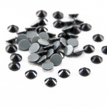 Стеклянные Стразы - Кабошоны, Граненые, Класс А, Плоские Круглые, Цвет: Черный, Размер: 2.7~2.8мм, (УТ100014465)