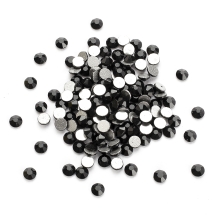 Стеклянные Стразы - Кабошоны, Граненые, Класс А, Плоские Круглые, Цвет: Черный, Размер: 1.9~2мм, (УТ100014484)