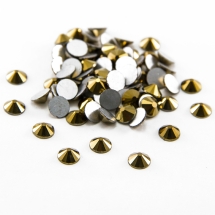 Стеклянные Стразы - Кабошоны, Граненые, Класс А, Плоские Круглые, Цвет: Золото, Размер: 2.3~2.4мм, (УТ100014491)