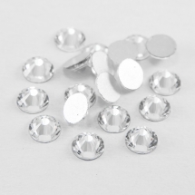 Скляні Стрази - Кабошони, Грановані, Клас А, Плоскі Круглі, Колір: Безбарвний, Розмір: 7.1 ~ 7.3мм, (УТ100014493)