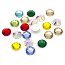Стеклянные Стразы - Кабошоны, Граненые, Класс А, Плоские Круглые, Цвет: Микс, Размер: 7.1~7.3мм, (УТ100014495)