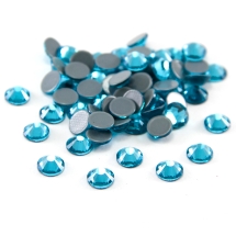 Стеклянные Стразы - Кабошоны, Граненые, Класс А, Плоские Круглые, Цвет: Аквамарин, Размер: 4.6~4.8мм, (УТ100014512)