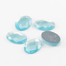 Скляні Стрази - Кабошони, Овал, Грановані, гальванічних, Плоскі, Покриття Задньою Сторони, Колір: Бірюзовий, Розмір: 18x13x3 ~ 5мм, (УТ100014572)