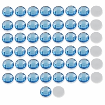 Акрилові Стрази - Кабошони, Грановані, Плоскі Круглі, Колір: Блакитний, Розмір: 12х4.5мм, (УТ100014585)