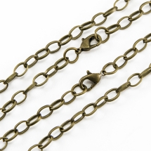 Основа для Браслети з Застібкою, Залізна, Колір: Бронза, Розмір: 205мм, Товщина: 1x0.8мм, Карабін: 12x7x3мм, Ланка: 7x4.5x1мм, (УТ100014747)