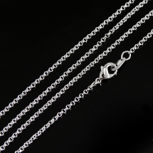 Ланцюг Латунная Тонка для намиста, Готова Основа з Застібкою, Колір: Срібло, Довжина 48см, (УТ100014750)