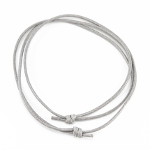 Основа для Ожерелья, Корейский Хлопковый Вощеный Шнур, Серый, Длина 34.5см, Шнур толщина 1.5мм, (УТ100014759)