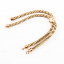 Основа під Браслет з Нейлону, Фурнітура з Еко Латуні з позолотою, Колір: Бежевий, Довжина 21см, Товщина 3 мм, Отвір 2.5мм, (УТ100014802)