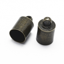 Концевики Для Шнура, Латунь, Колір: Бронза, Розмір: 13х9мм, Внутрішній Діаметр 8мм, Отв-тя 1мм, (УТ100014831)