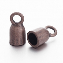 Концевики для Шнура, Сплав, Колір: Мідь, Розмір: 17x8мм, Внутрішній Діаметр 6мм, Отв-тя 4 мм, (УТ100014852)