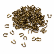 Затискачі Протектор для Дроти, Еко Латунь, Колір: Бронза, Розмір: 5х4х1мм, Отв-тя 0.5мм, близько 150шт / 5г, (УТ100014865)