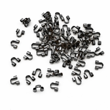 Затискачі Протектор для Дроти, Латунь, Колір: Збройна Сталь, Розмір: 4.5x4x1мм, Отв-тя 0.5мм, близько 120шт / 5г, (УТ100014868)