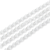 Цепь Плетение Роло, Железо, Цвет: Серебро, Звено: 3х3х1мм, (УТ100014879)