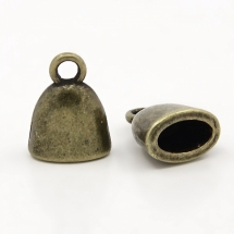 Концевики Для Шнура, Сплав, Колір: Бронза, Розмір: 13х10х7мм, Отв-тя петлі 2 мм, (УТ100014873)