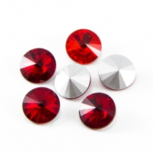 Стрази Скляні Конус, з Покриттям Задньою Сторони, Колір: Червоний, Розмір: 12x6мм, (УТ100014929)