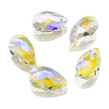 Кулон Крапля Скляний Гранований, Колір: Мультиколір, Розмір: 22x13x7мм, Отвір 1мм, (УТ100014991)