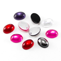 Пришивные Акриловые Стразы, 2 отверстия, Овальные, Цвет: Микс, Размер: 14x10x6мм, Отв-тие 1мм, (УТ100014944)