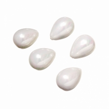 Перли Shell Pearl, Клас А, Крапля, Отвір Ненаскрізний, Колір: Білий, Розмір: 14x10мм, Отвір 1мм, (УТ100015155)