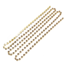 Стразовая Цепь Декоративная, Класс А, Золото/Лайт Топаз, 2мм, около 360шт/1.1м, (УТ100015219)