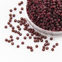 Бисер 97120 Чешский Preciosa 10/0, Прозрачный матовый с серебряной полосой TSLM, Красный, Круглый, (УТ100015248)