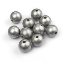 Намистини Дерев'яні Пофарбовані, Круглі, Колір: Срібло, Розмір: 24~25мм, Отвір 5мм, (УТ100012790)