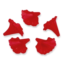 Бусины Акрил Матовые, Прозрачные, Цветок, Цвет: Красный, Размер: 41x35x35мм, Отверстие 3мм, (УТ100015489)