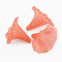 Намистини Акрил Матові, Прозорі, Квітка, Колір: Лососевий, Розмір: 41x35x35мм, Отвір 3мм, (УТ100015490)