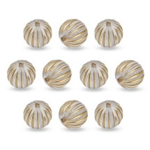 Бусины Акриловые "Милан" Круглые, с Рисунком Металлик Золото, Цвет: Бесцветный, Диаметр 16мм, Отверстие 2мм, (УТ100015512)