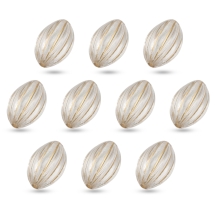 Бусины Акриловые "Милан" Овальные, с Рисунком Металлик Золото, Цвет: Бесцветный, Размер: 18x11x12мм, Отверстие 2мм, (УТ100015515)