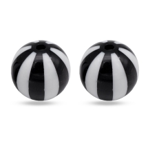 Бусины Акриловые Круглые, Цвет: Черно-белый, Размер: 19x18мм, Отверстие: 3мм, (УТ100015528)