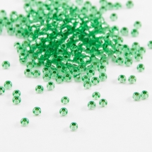 Бісер 18256 Чеський Preciosa 10/0, Прозорий зі срібною смугою TSL, Зелений, Круглий, (УТ100015547)