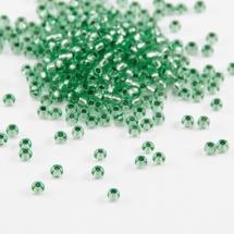 Бисер 18956 Чешский Preciosa 10/0, Прозрачный Блестящий TS, Зеленый, Круглый, (УТ100015550)