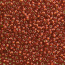 Бисер 97050 Чешский Preciosa 10/0, Прозрачный Матовый с Серебрянной Полосой TSLM, Красный, Круглый, (УТ100015567)