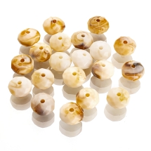 Бусины Акрил Непрозрачные, Граненые, Рондель, Цвет: Слоновая Кость, Размер: 14x9мм, Отверстие 2мм, (УТ100015578)
