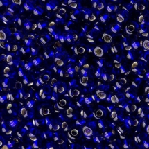 Бисер 37100 Чешский Preciosa 10/0, Бисер Preciosa 33119/37100, размер 10/0, Прозрачный с серебряной полосой TSL, Синий, Круглый, (УТ100015629)