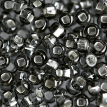 Бісер 47010 Чеський Preciosa 10/0, бісер Preciosa 33129/47010, розмір 10/0, Прозорий зі срібною смугою TSL, Чорний, Круглий, (УТ100015635)