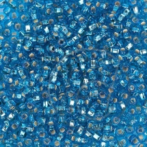 Бисер 67150 Чешский Preciosa 10/0, Бисер Preciosa 33129/67150, размер 10/0, Прозрачный с серебряной полосой TSL, Синий, Круглый, (УТ100015639)