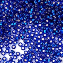 Бисер 67300 Чешский Preciosa 10/0, Бисер Preciosa 33129/67300, размер 10/0, Прозрачный с серебряной полосой TSL, Синий, Круглый, (УТ100015640)