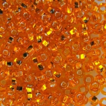 Бісер 87060 Чеський Preciosa 10/0, бісер Preciosa 33129/87060, розмір 10/0, Прозорий зі срібною смугою TSL, Помаранчевий, Круглий, (УТ100015641)