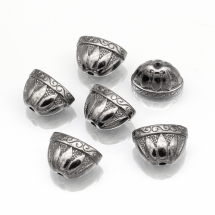 Конус Шапочки для Бусин, Сплав, Колір: Збройна Сталь, Розмір: 14х20х12мм, Отвір 2.5мм, (УТ100015645)