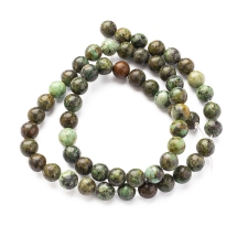 Бусины Натуральная Африканская Бирюза/Яшма Круглые, 6мм, Отверстие 1мм, около 58шт/38см/нить, (УТ100015694)