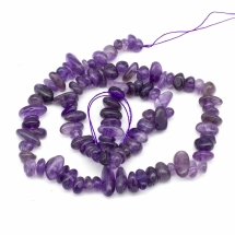 Намистини Натуральний Аметист, На нитках, Крихітка, Колір: Фіолетовий, 4 ~ 14x4 ~ 12мм, Отвір 1мм, близько 39см / нитка, (УТ100015710)
